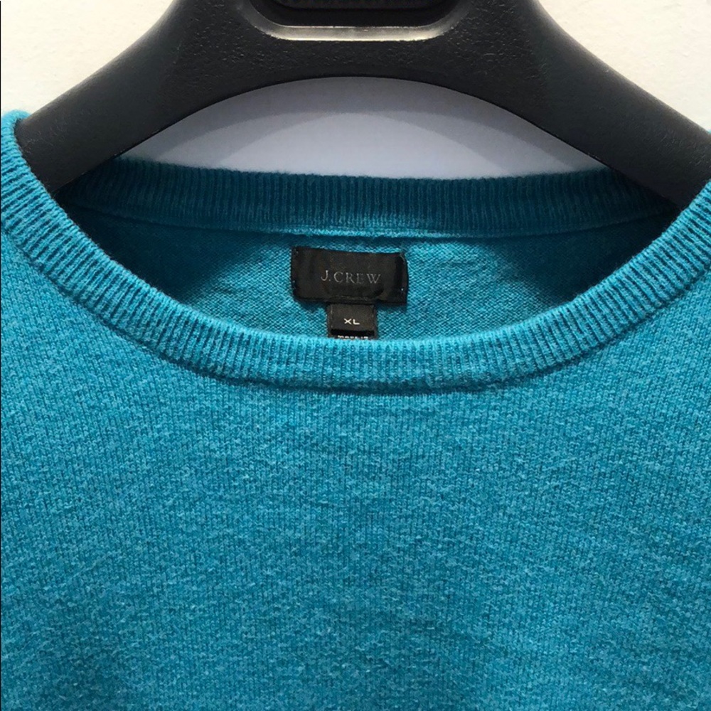 Men’s J. Crew teal cotton/cashmere sweater size XL